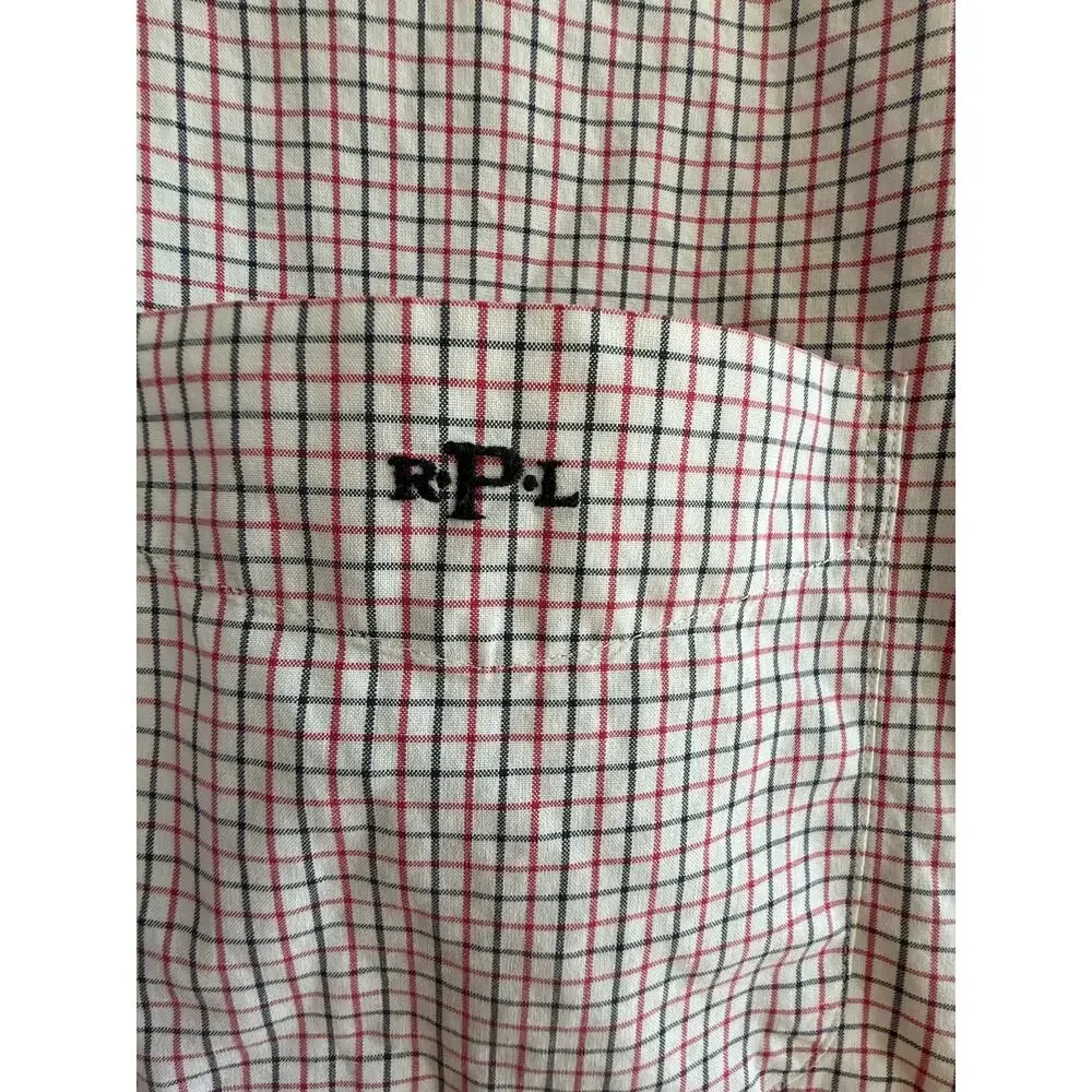 Vintage Polo Ralph Lauren Mens Large Red & Blue Button Down